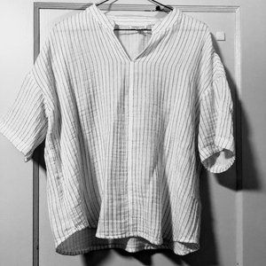 Eileen Fisher White 100% Organic Cotton Blouse